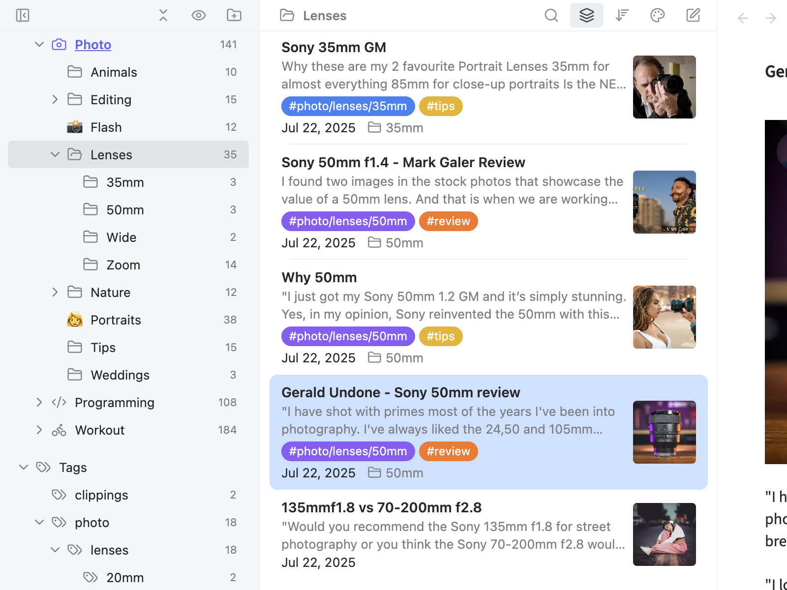 Dual-pane interface