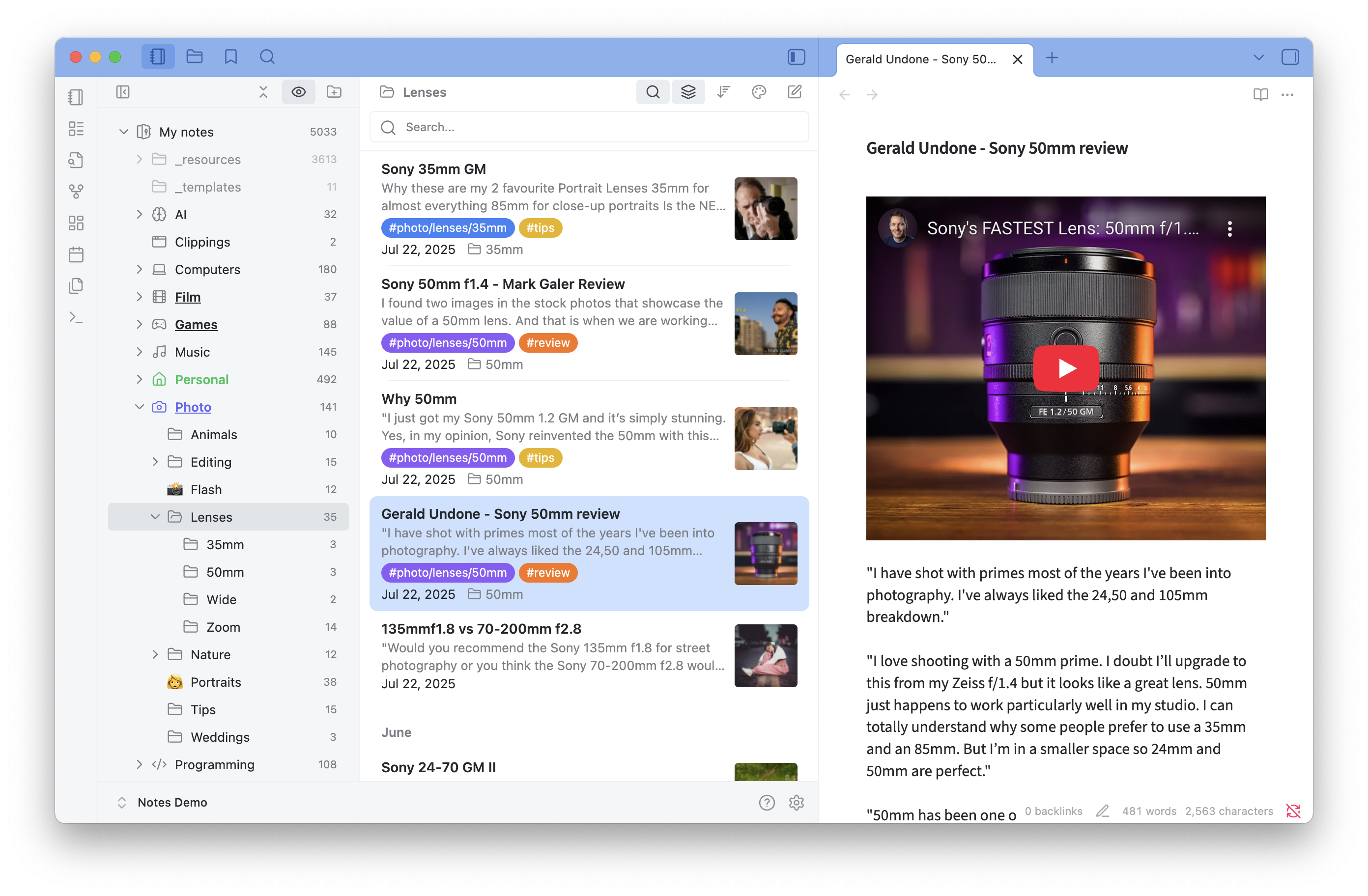 Notebook Navigator - Modern File Explorer for Obsidian Interface